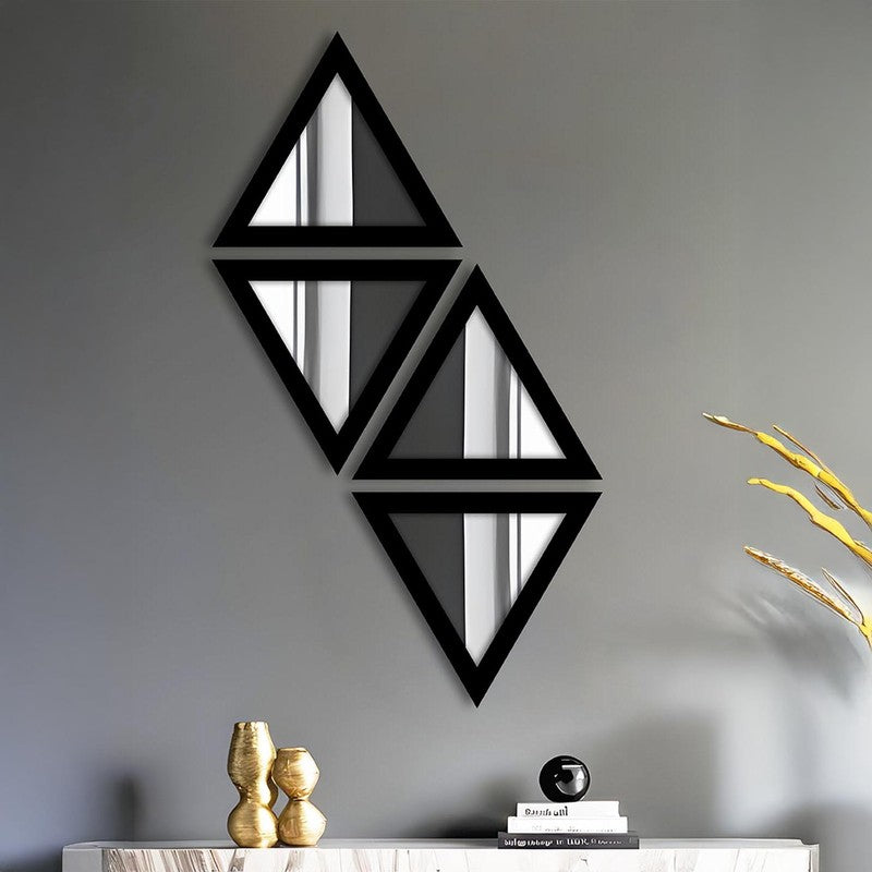 Trio Reflect Wall Mirror (Black) - Set Of Four media 4