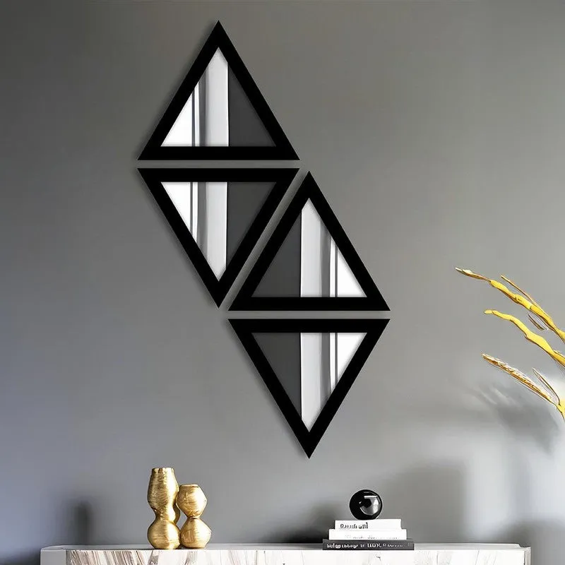 Trio Reflect Wall Mirror (Black) - Set Of Four media 4
