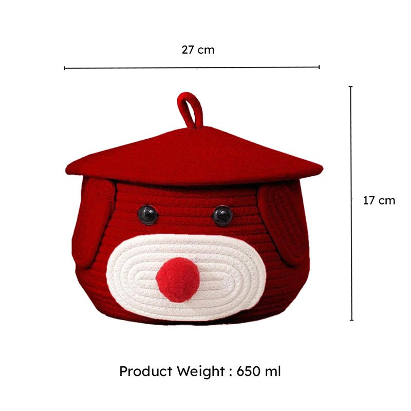 Doggo Dude Kids Cotton Rope Basket - Red & White media 5
