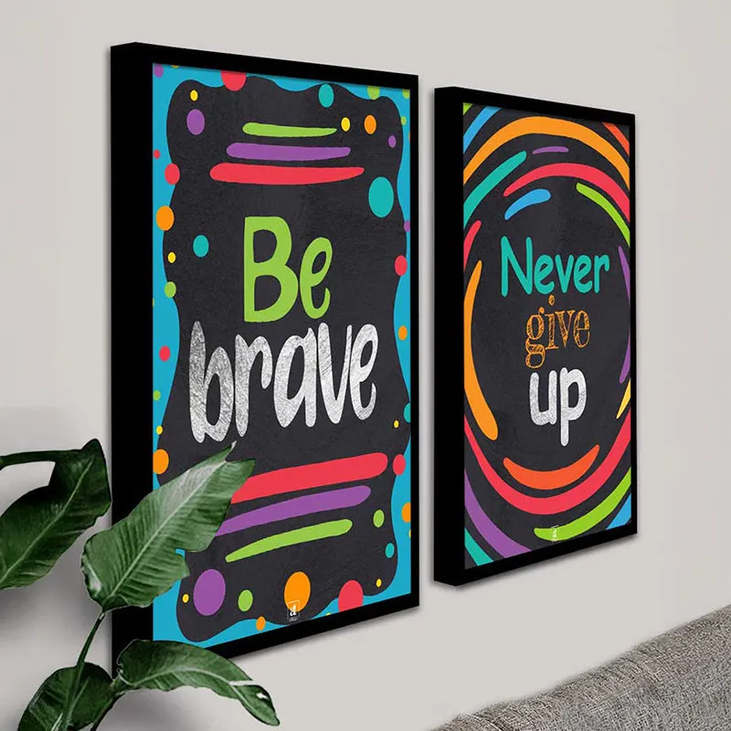 Never Give Up Wall Art - Set Of Two media 4