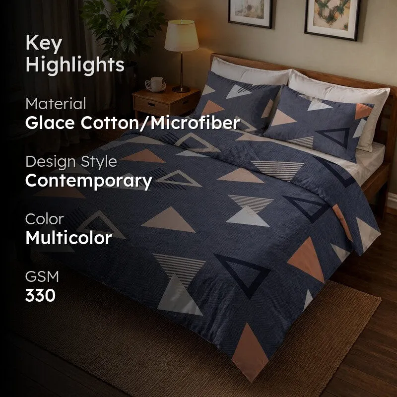 Calm Angle Glaze Cotton Bedding Set (330 Gsm) - Four Piece Set media 2