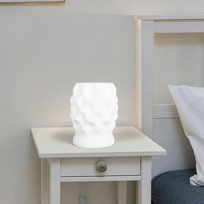 Eco Spark 3D Printed Table Lamp - White media 4