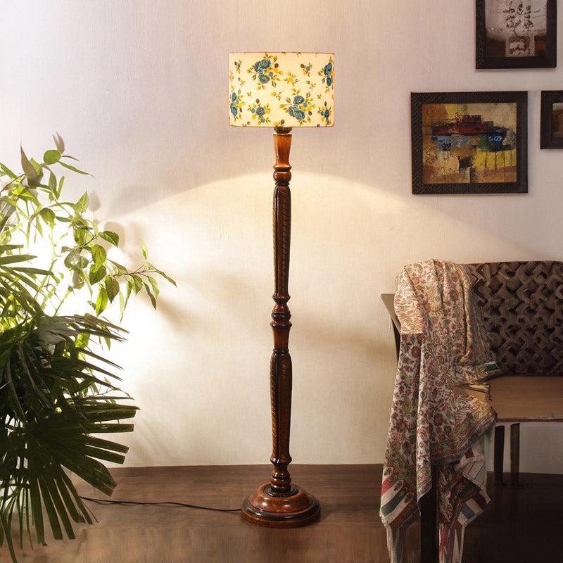 Alba Biya Vintage Wooden Floor Lamp