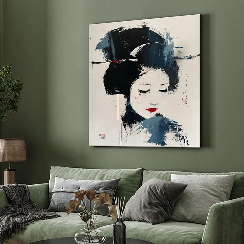 Japanese Woman Poly Canvas Wall Painting media 4