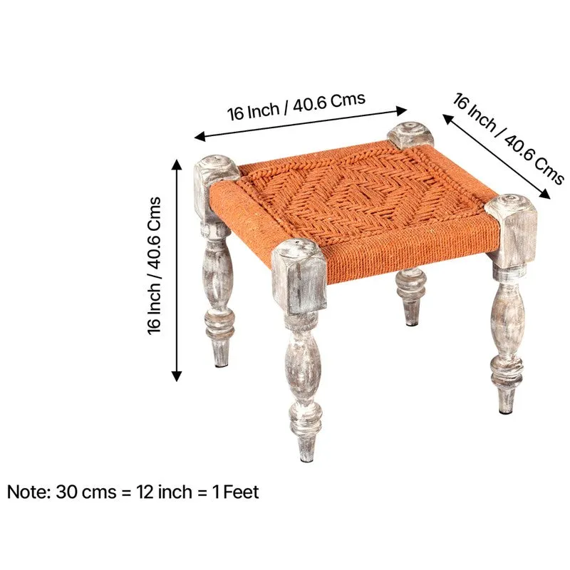 Crixo Sheesham Wooden Bench with Stools (Orange) - Three Piece Set media 12