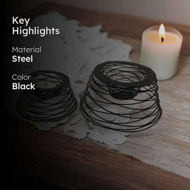 Spiral Black Tealight Candle Holder - Set Of Two media 2