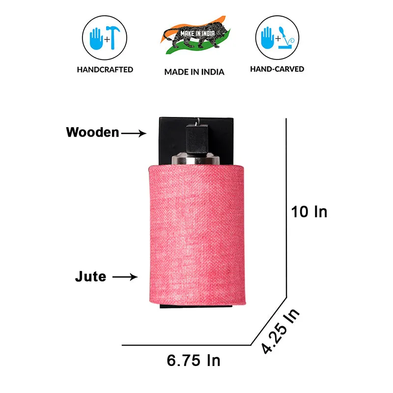 Eyrie Jute & Wooden Wall Lamp - Pink media 6
