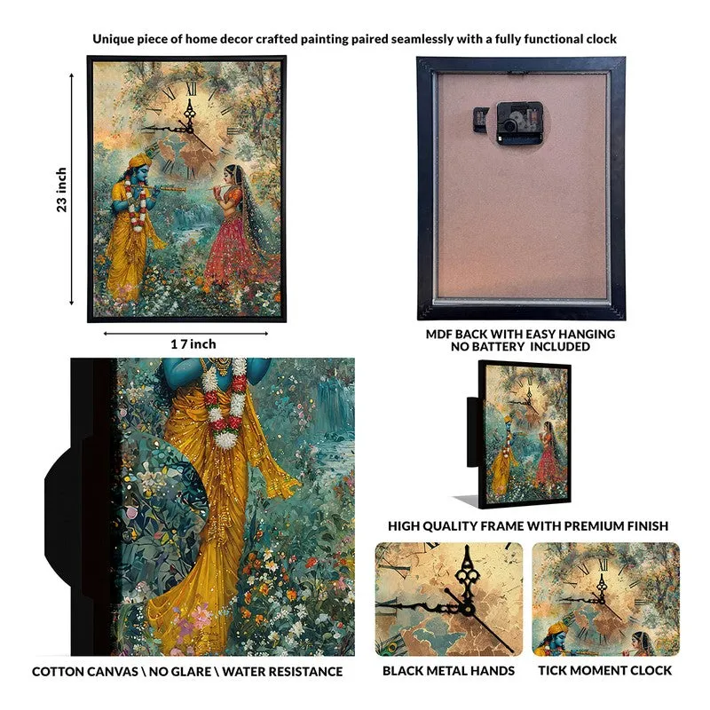 Shyama Sakhi Wall Art With Clock media 3