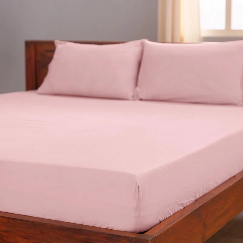 Maison Solid Cotton Pillow Cover (Cameo Rose,400TC) - Set Of Two media 10