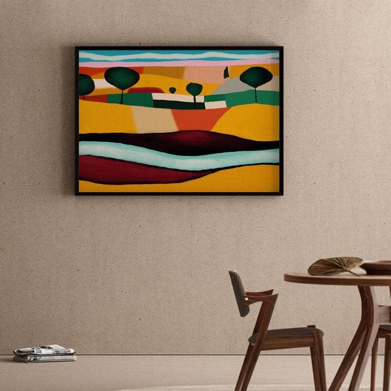Painting Of Riverruns Canvas Wall Painting - Black Frame