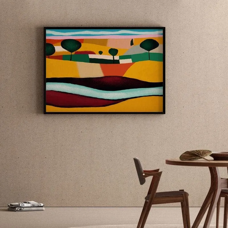 Painting Of Riverruns Canvas Wall Painting - Black Frame media 1