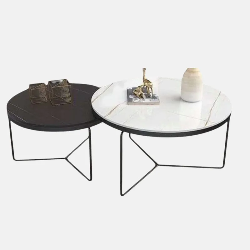 Quantum Noir Accent Table with Marble Top - Set Of Two media 4