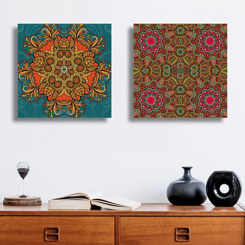 Kaleidoscope Of Colors Canvas Wall Art - Set Of Two