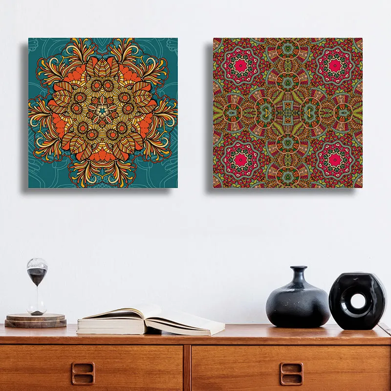 Kaleidoscope Of Colors Canvas Wall Art - Set Of Two media 1