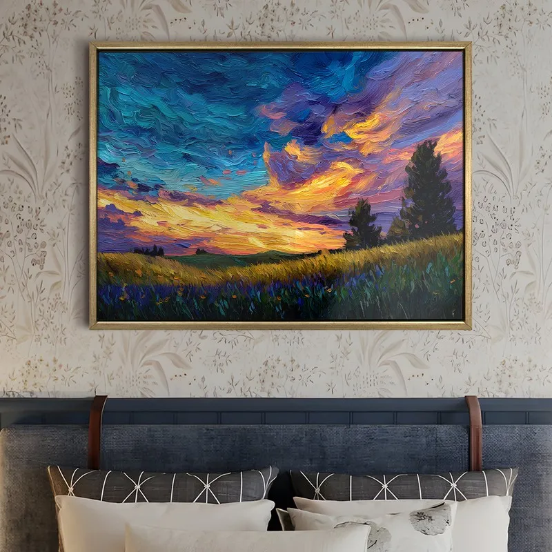 Violet Skies Canvas Wall Painting With Frame media 5