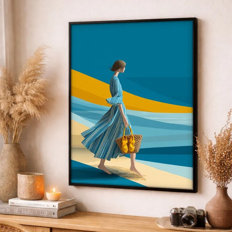 Ocean Air Canvas Wall Painting - Black Frame media 3