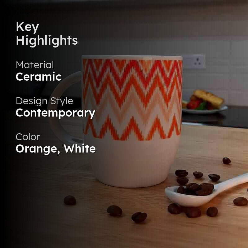 Dazzling Ceramic Coffee Mug (325 mL) - Two Piece Set media 2