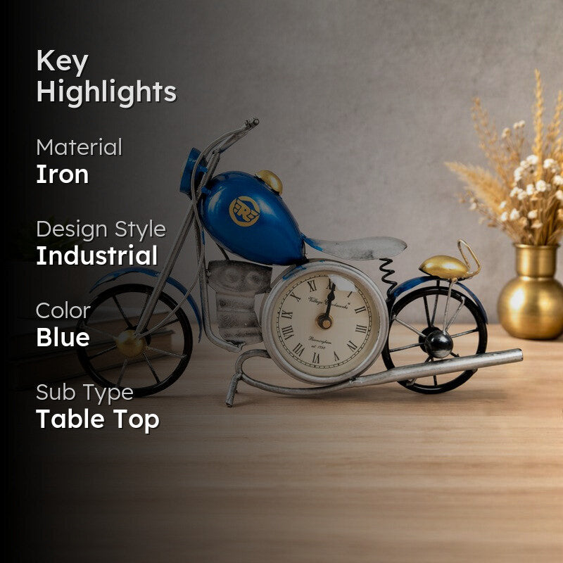 Bullet Motorcycle Iron Table Clock media 2