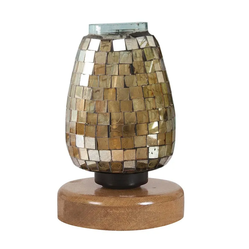 Glowling Mosaic Glass Table Lamp With Wooden Base - Multicolor media 5