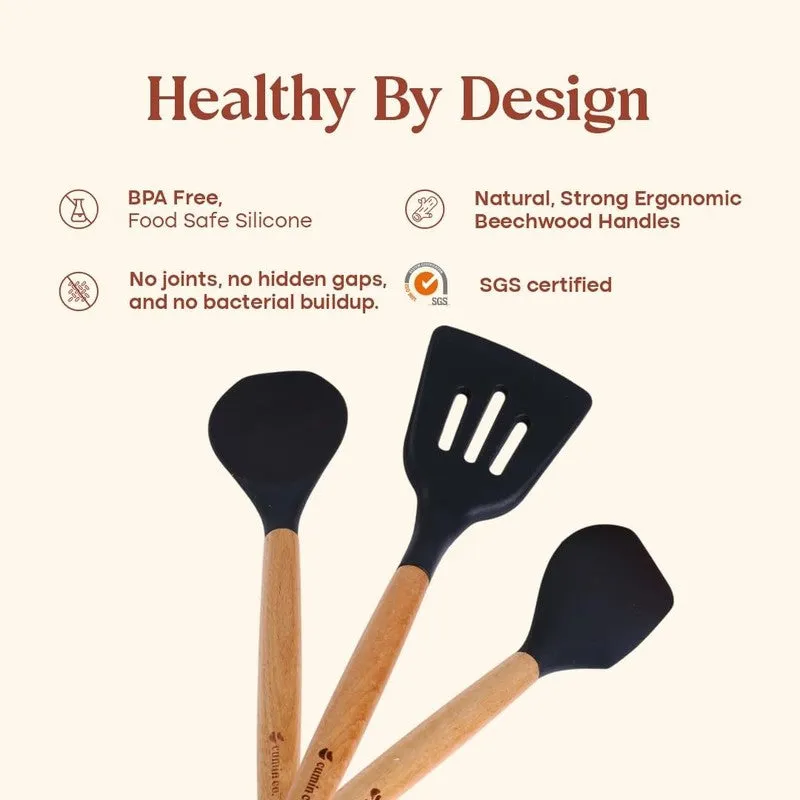 Cumin Co CulinaCraft Silicone Cooking Utensils - Set Of Three media 5