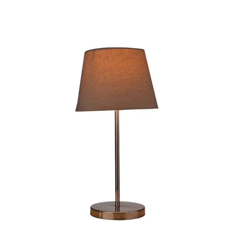 Classy With Twist Metal Chrome Fabric Table Lamp - Brown,Silver media 4