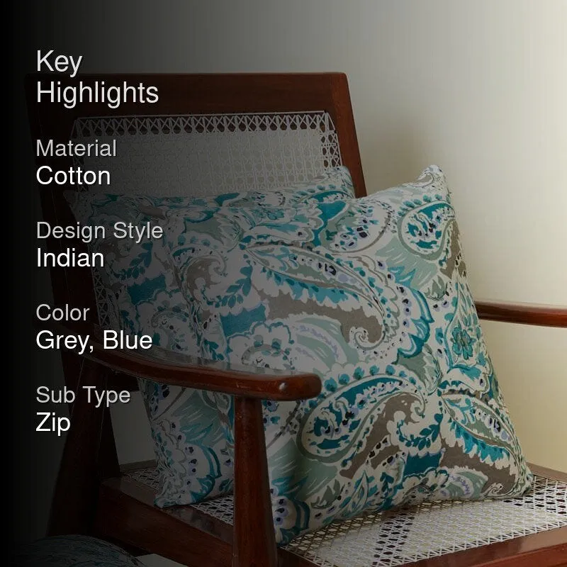Paisley Rush Cushion Cover (Blue) - Set Of Two media 2