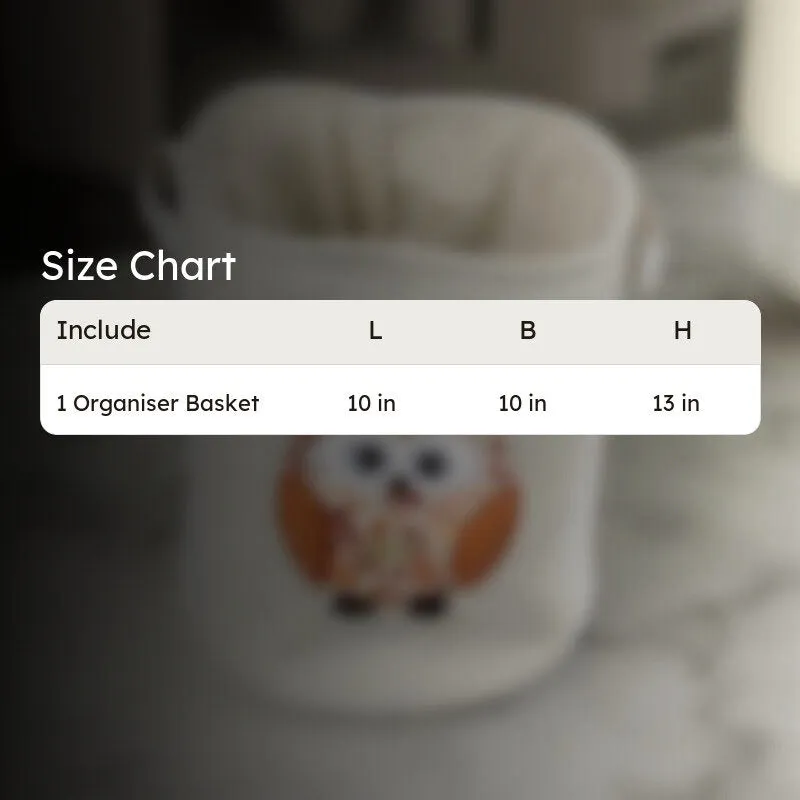 Hoot Hop Organiser Fabric Basket - Owlery Collection media 7