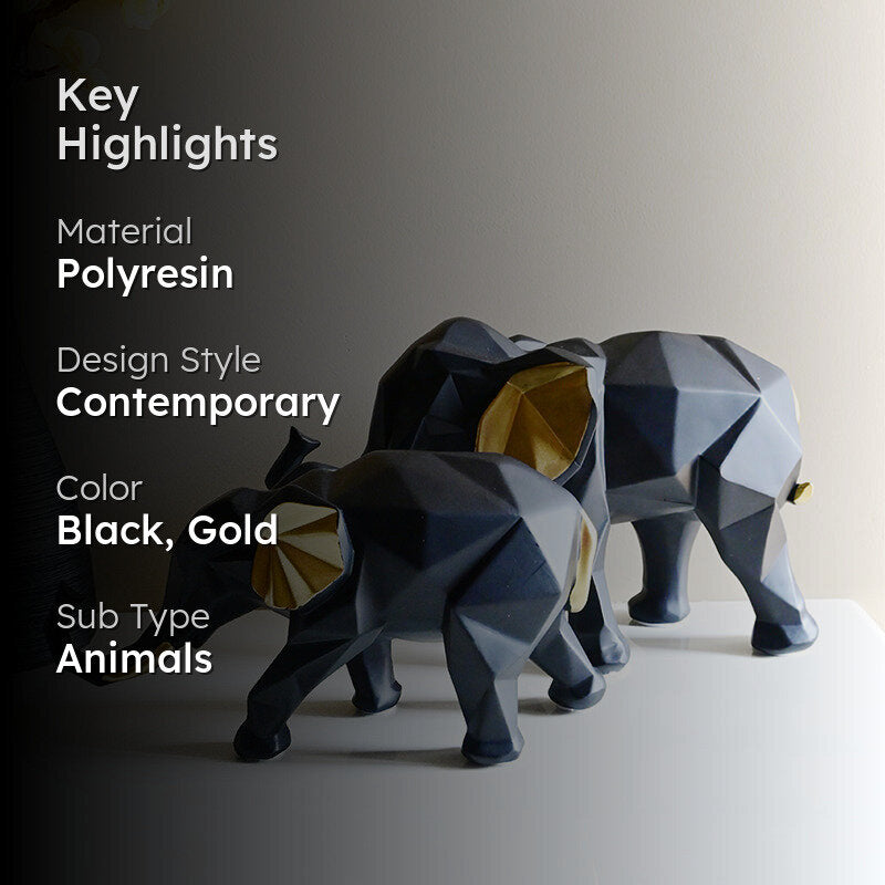 African Bush Elephant Showpiece - Set Of Two media 2