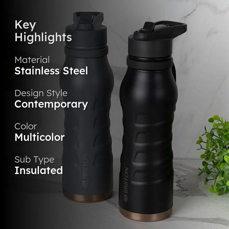 Epiquencher Hot & Cold Thermos Water Bottle (Grey & Black, 750 mL Each) - Set Of Two media 2