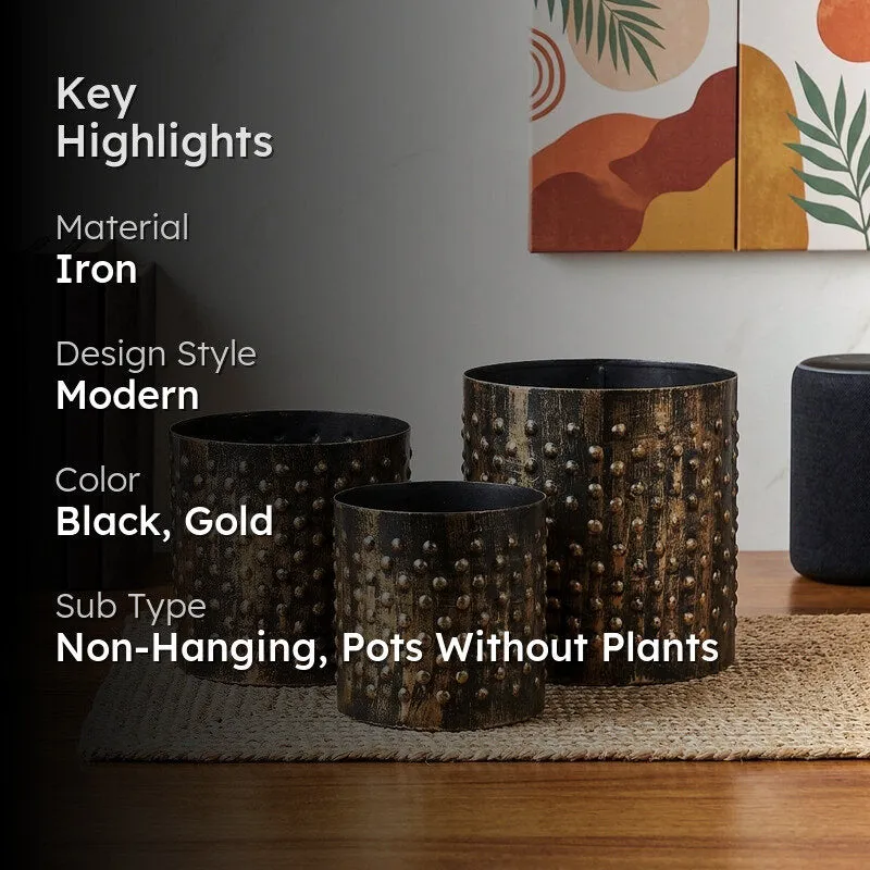Silosa Hammered Planter - Set Of Three - 2