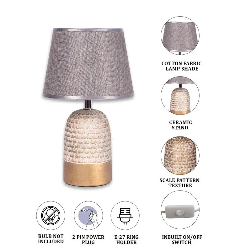 AarviDecor Hamilton Decorative Fabric Table Lamp - Grey media 9