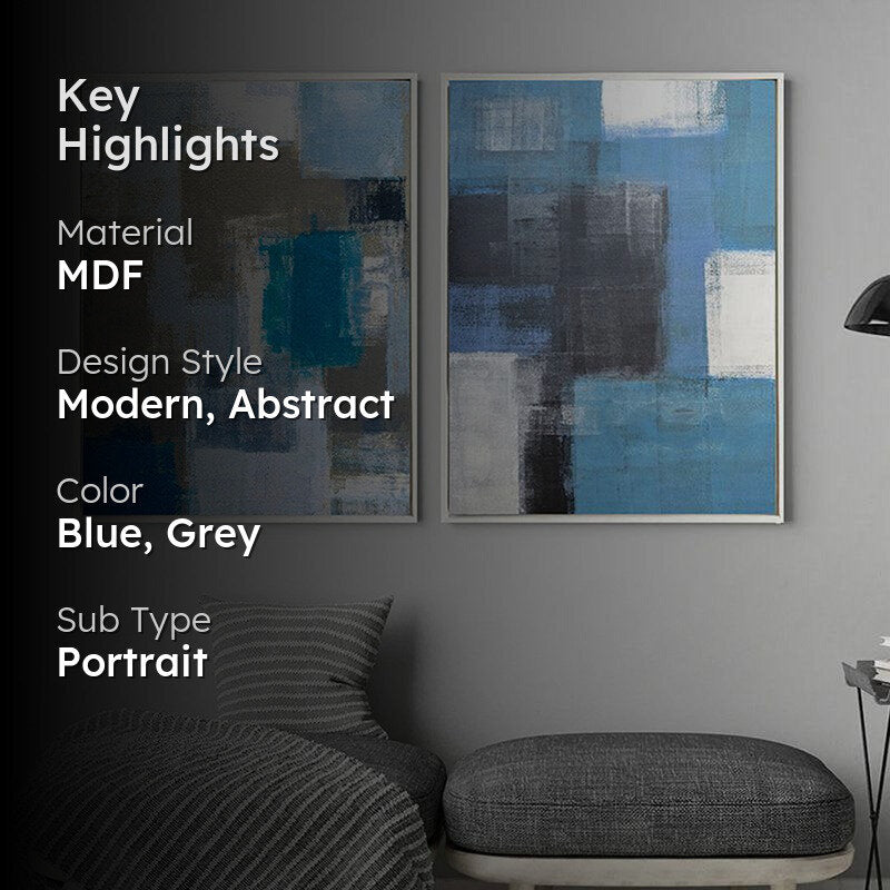 Chroma Block Wall Painting - Set Of Two media 2