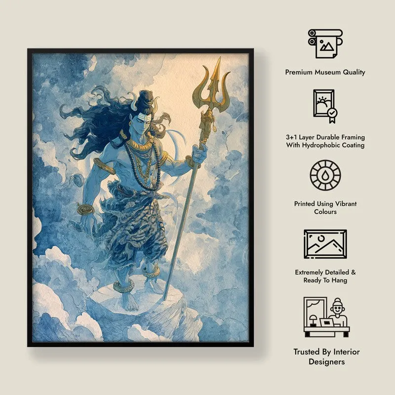 Mahadev With Trishul Divine I Archival Paper Wall Art media 8