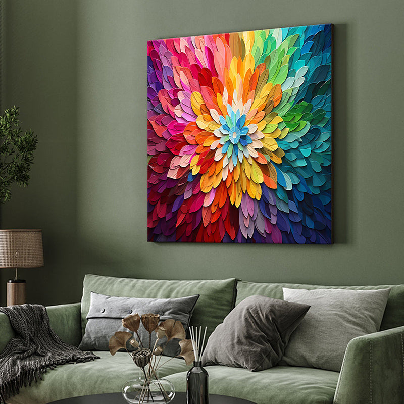 Colorful Petals Poly Canvas Wall Painting media 4