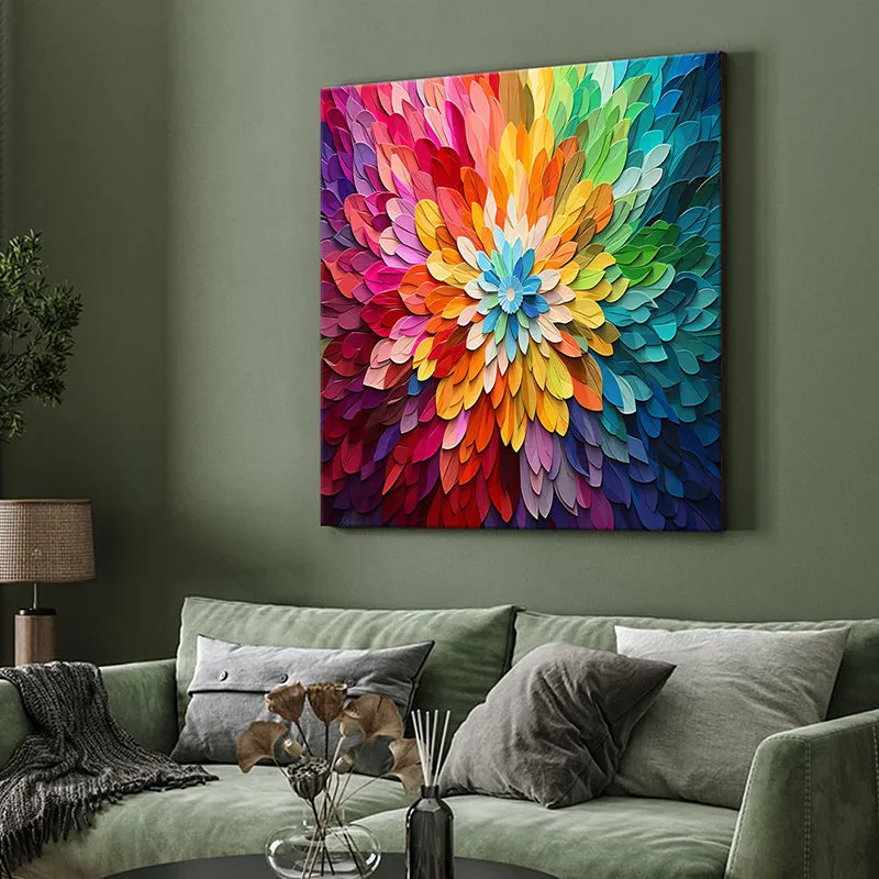 Colorful Petals Poly Canvas Wall Painting media 4