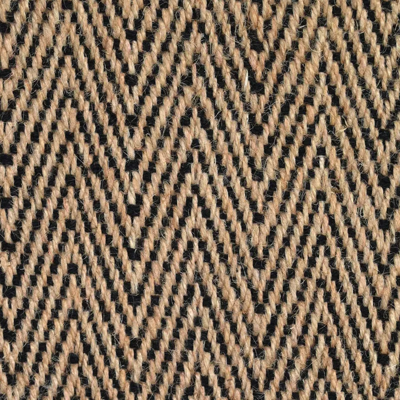 Saral Home ChevronTread Anti-Slip Jute Cotton Area Rug - Black & Beige media 4