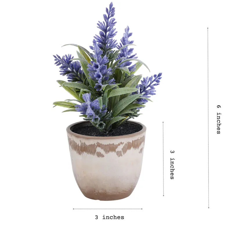 Artificial Lavender Plant With Black Plastic Pot (Set Of Two) media 5