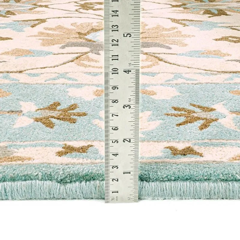 Sekhmet Hand Tufted Ethnic Wool & Nylon Carpet - Mint Green media 9