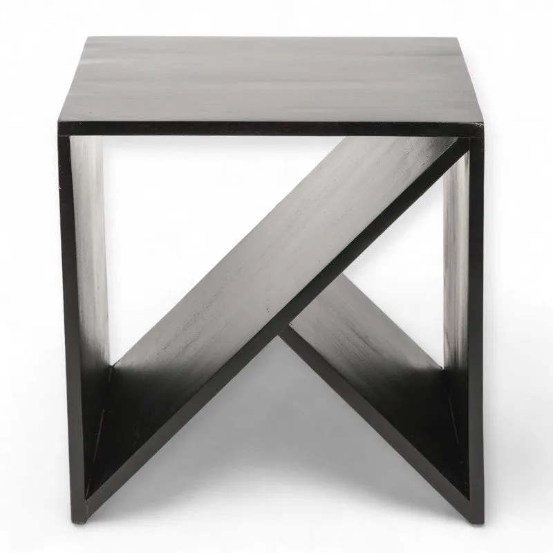 Averox Sheesham Wooden Side & Bedside Table - Black media 5