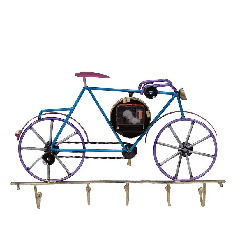 Multi Utility Cycle Key Holder Metal Table Clock media 6