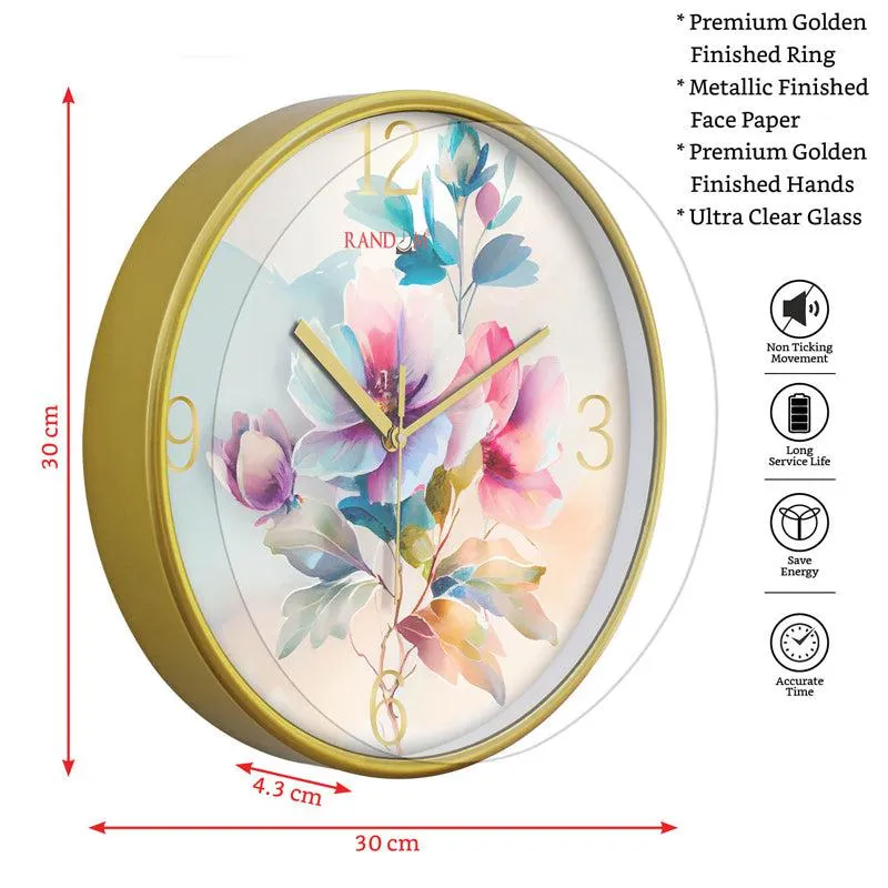 Eros Floral Wall Clock media 4
