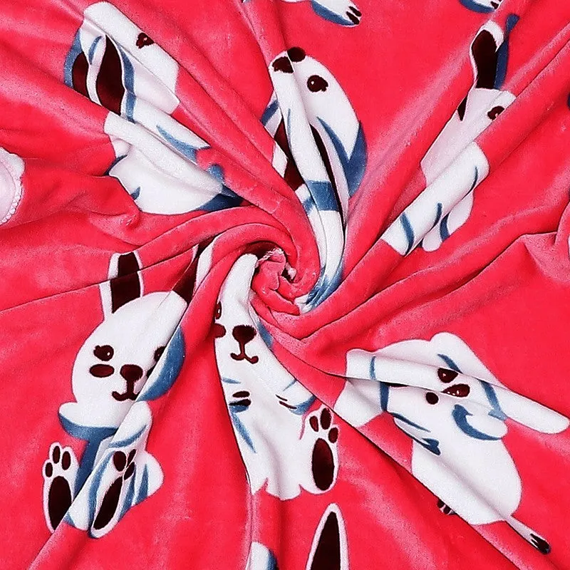 Monte Carlo Bunny Bliss Blanket (Red)- 600 GSM media 6