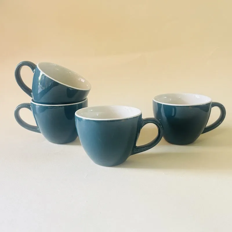 Ceramic Tea Cup (Deep Green/180 mL) - Set of Four media 4