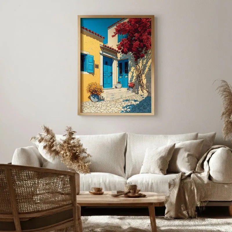 Petal shade Canvas Wall Painting - Brown Frame media 1