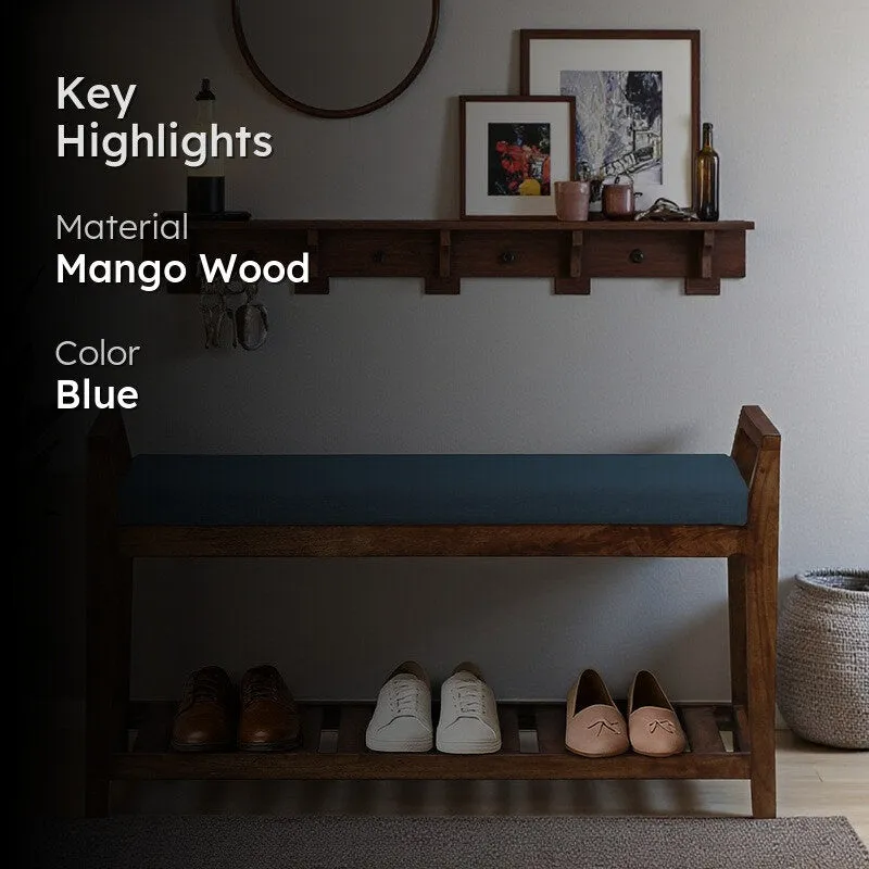 Drift Mango Wood Shoe Rack - Blue media 2