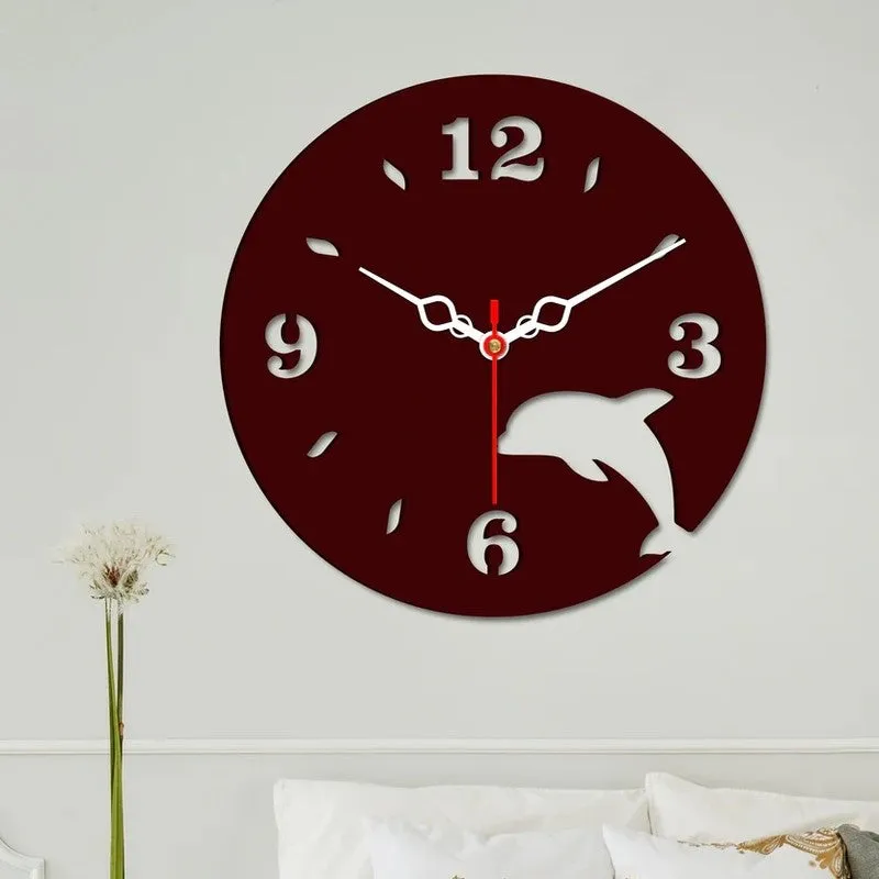 Ocean Leap Dolphin Wooden Wall Clock media 3