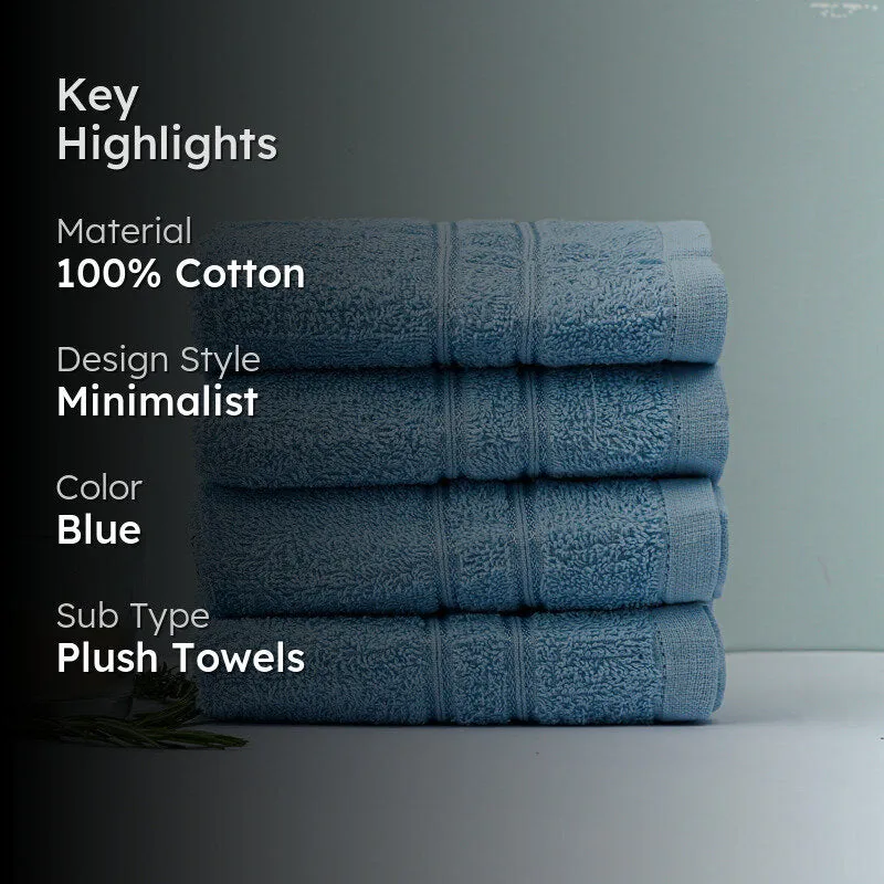 Micro Cotton LuxeDry Soothe Face Towel (Blue) - Set Of Four media 2