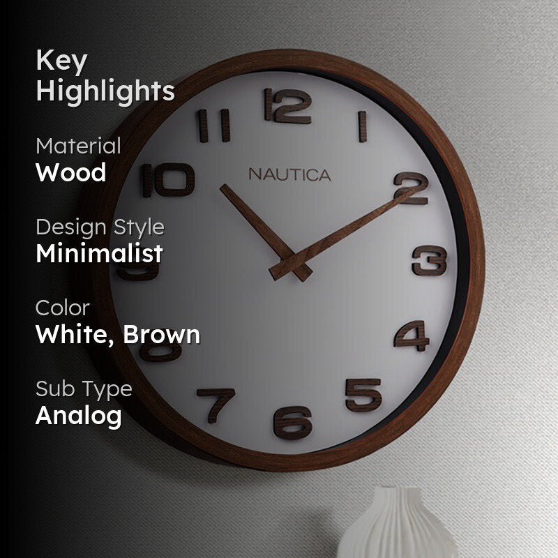 Nautica Axis Analog Wall Clock media 2