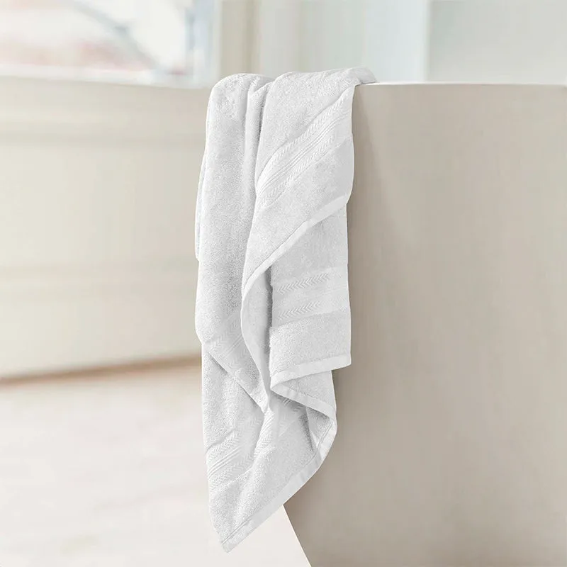 Reign Bath Towel (White & Blue) - Set Of Two media 5