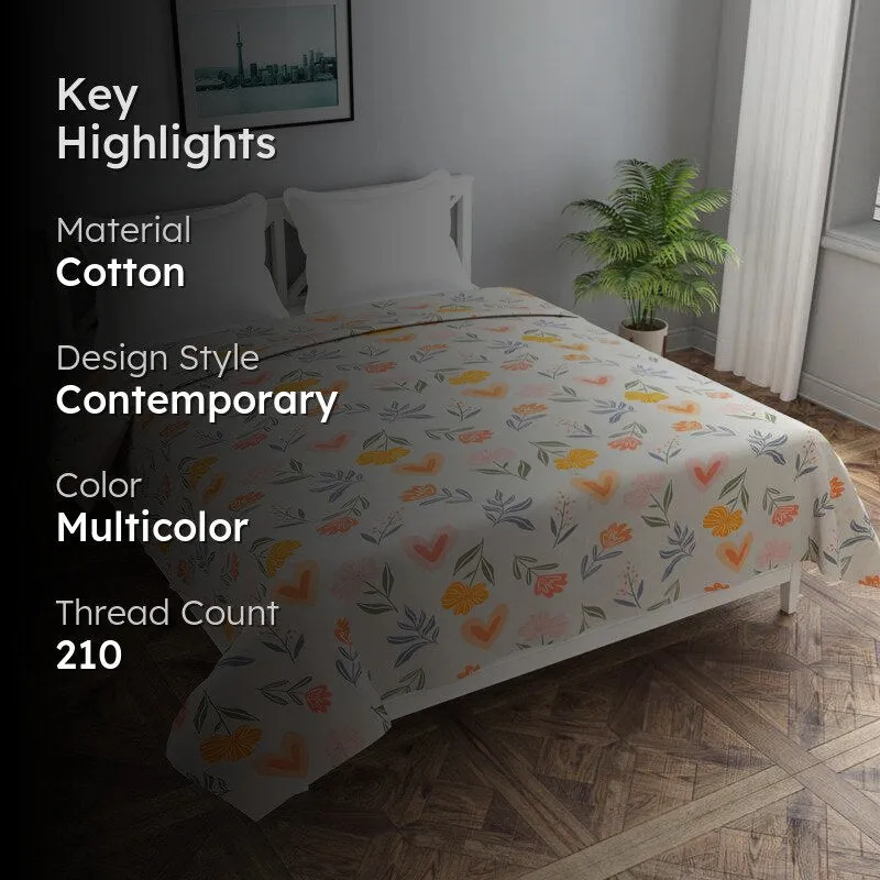 Funky Florals Cotton Duvet Cover - 210 TC media 2